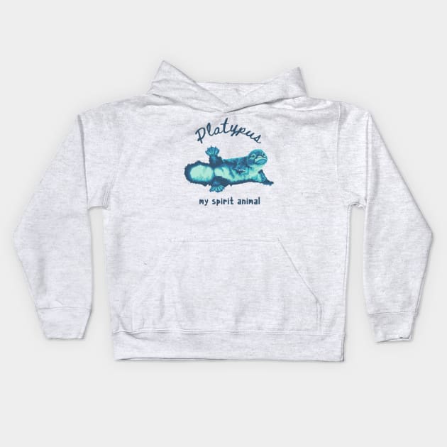 Pretty Platypus Portrait Kids Hoodie by Slightly Unhinged